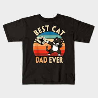 Best Cat Dad Ever Cat Dad Father Vintage Yx Kids T-Shirt